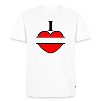J’aime le logo avec une barre transparente entre les deux - T-shirt Premium bio Homme - blanc - Devant - Nico (187cm)