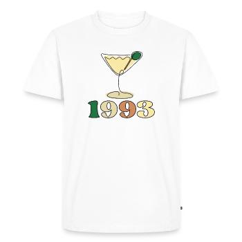 Birthday 1993 - LINE ART COCKTAIL GLASS - Men's Premium Organic T-Shirt - white - Front - Nico (187cm)