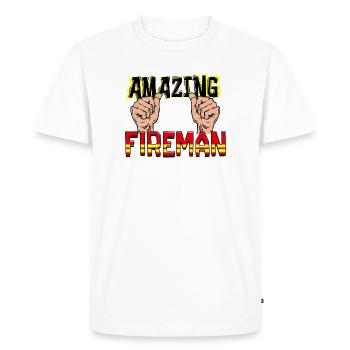 Fire Brigade Statement Professional Fire Brigade Lifesaver - Men's Premium Organic T-Shirt - white - Front - Nico (187cm)