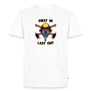 Firefighter Statement Fire Protection - Men's Premium Organic T-Shirt - white - Front - Nico (187cm)