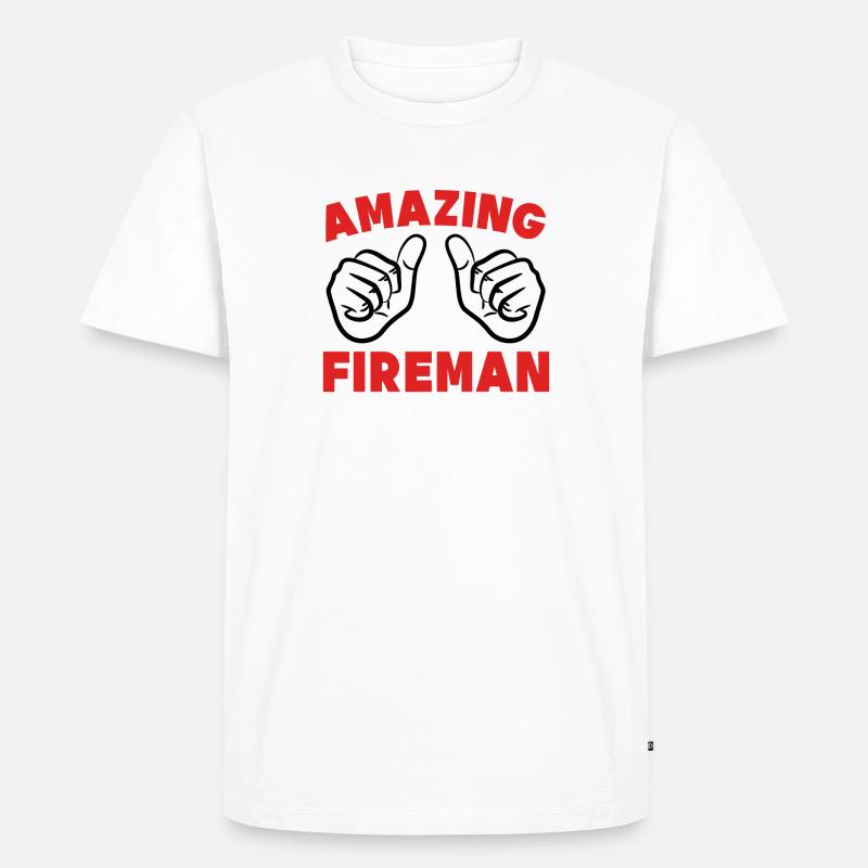 Berufsfeuerwehr Brandschutz Feuerwehr Statement - Männer Premium Bio T-Shirt - Weiß