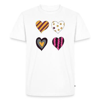 Hearts Variation Quatrième - T-shirt Premium bio Homme - blanc - Devant - Nico (187cm)