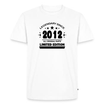 Année de construction 2012 Dicton - T-shirt Premium bio Homme - blanc - Devant - Nico (187cm)