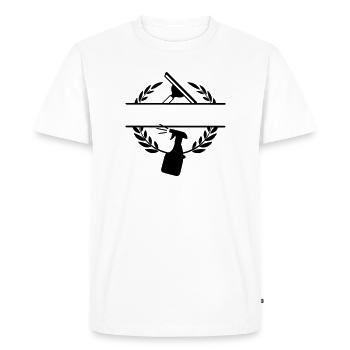 Cleaner windows washer logo laurel wreath - Men's Premium Organic T-Shirt - white - Front - Nico (187cm)