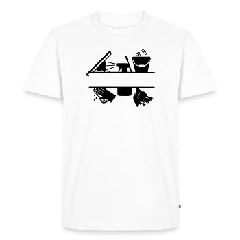 Cleaning tool logo transparent - Men's Premium Organic T-Shirt - white - Front - Nico (187cm)