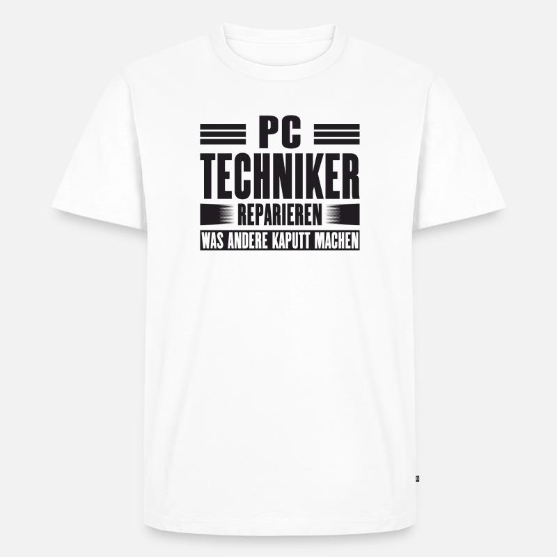 Service Technician Support Solution Quote Service PC - Men's Premium Organic T-Shirt - white