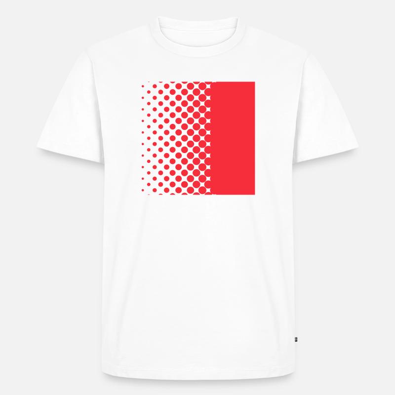 Halftone Gradient Rotes Panel - Männer Premium Bio T-Shirt - Weiß