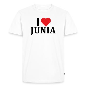 t-shirt I love Junia t-shirt gift idea - Men's Premium Organic T-Shirt - white - Front - Nico (187cm)