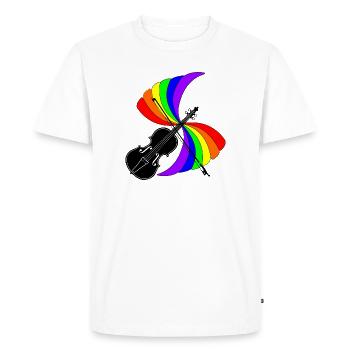 Violin with music rainbow, beautiful logo for violin f - Men's Premium Organic T-Shirt - white - Front - Nico (187cm)