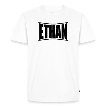 t-shirt Ethan idée cadeau t-shirt - T-shirt Premium bio Homme - blanc - Devant - Nico (187cm)