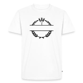 Proud of the farmer wheat grain - Men's Premium Organic T-Shirt - white - Front - Nico (187cm)