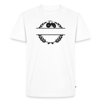 Proud of the farmer's tractor - Men's Premium Organic T-Shirt - white - Front - Nico (187cm)