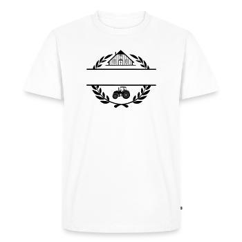 Fier de la ferme et du tracteur - T-shirt Premium bio Homme - blanc - Devant - Nico (187cm)