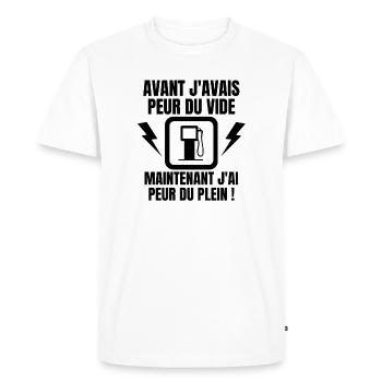 station service, pompiste, essence, carburant - T-shirt Premium bio Homme - blanc - Devant - Nico (187cm)