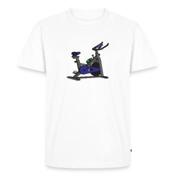 Vélo Blue Spin - T-shirt Premium bio Homme - blanc - Devant - Nico (187cm)