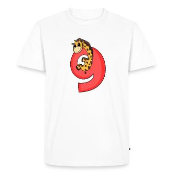 8 ans - 8ème anniversaire avec motif animal - T-shirt Premium bio Homme - blanc - Devant - Nico (187cm)