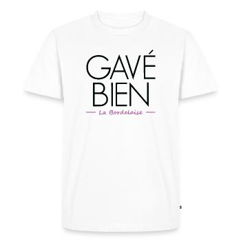 Force-fed Bordeaux well - Men's Premium Organic T-Shirt - white - Front - Nico (187cm)