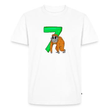 7 years old - 7th birthday with animal motif - monkey - Men's Premium Organic T-Shirt - white - Front - Nico (187cm)