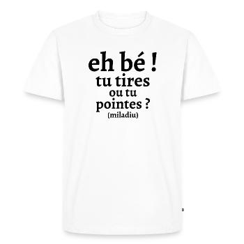 pétanque, jouer à la pétanque - T-shirt Premium bio Homme - blanc - Devant - Nico (187cm)
