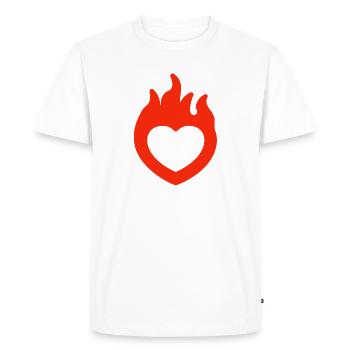 Saint-Valentin, Saint-Valentin, Saint-Valentin - T-shirt Premium bio Homme - blanc - Devant - Nico (187cm)