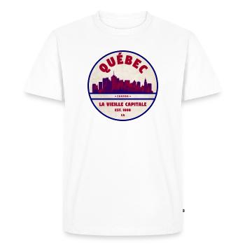 Quebec Vieille Capitale Skyline - Men's Premium Organic T-Shirt - white - Front - Nico (187cm)