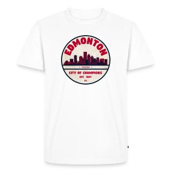Edmonton Vintage: City of Champions - Men's Premium Organic T-Shirt - white - Front - Nico (187cm)