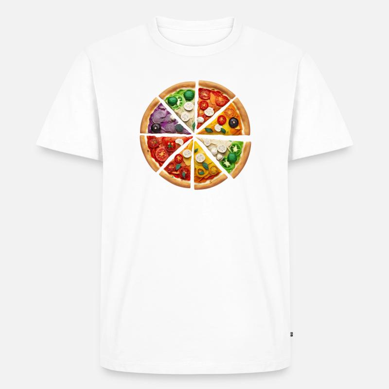 Regenbogenpizza Segmente - Männer Premium Bio T-Shirt - Weiß