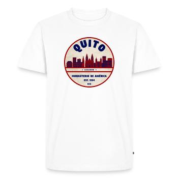 Emblème rétro du monastère de Quito 1534 - T-shirt Premium bio Homme - blanc - Devant - Nico (187cm)