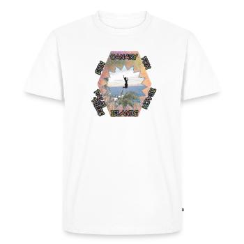 Canary Islands with their own touch - sunny fun on the beach - Men's Premium Organic T-Shirt - white - Front - Nico (187cm)