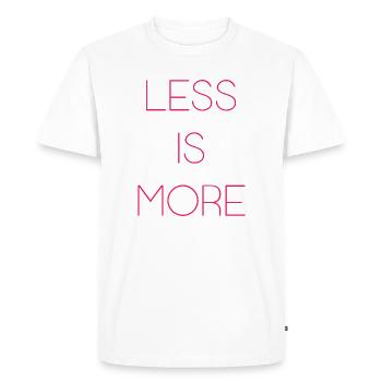 Moins, c’est plus - T-shirt Premium bio Homme - blanc - Devant - Nico (187cm)