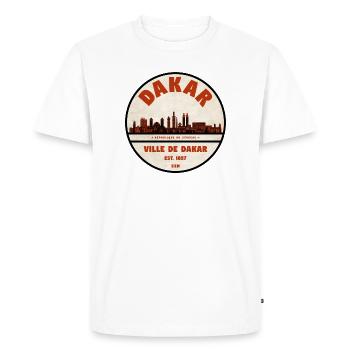 Dakar Sénégal - T-shirt Premium bio Homme - blanc - Devant - Nico (187cm)