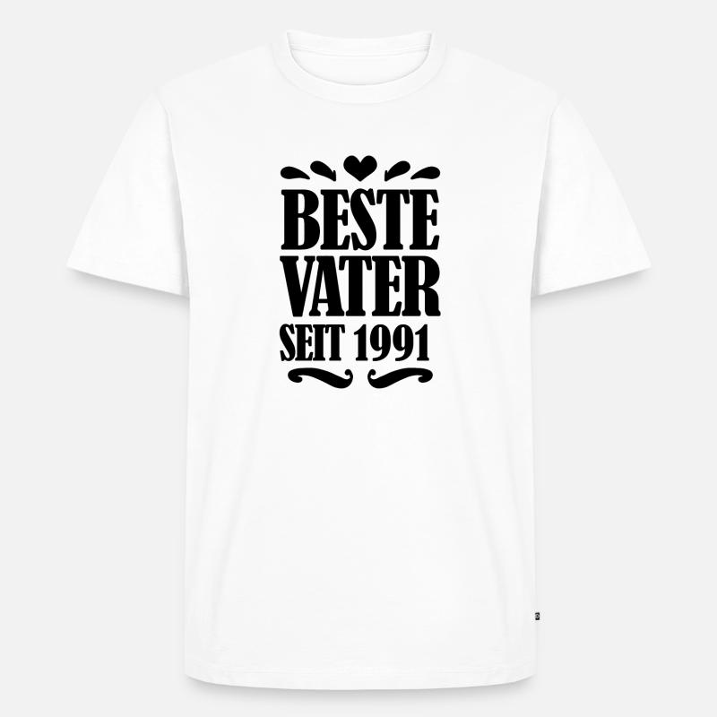 Bester Vater seit 1991 - Männer Premium Bio T-Shirt - Weiß