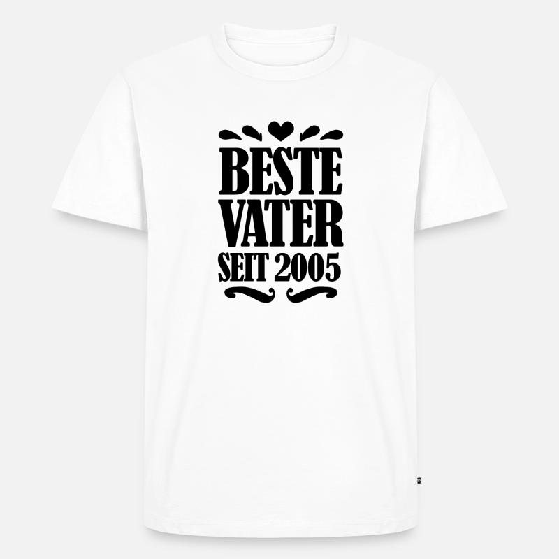 Bester Vater seit 2005 - Männer Premium Bio T-Shirt - Weiß