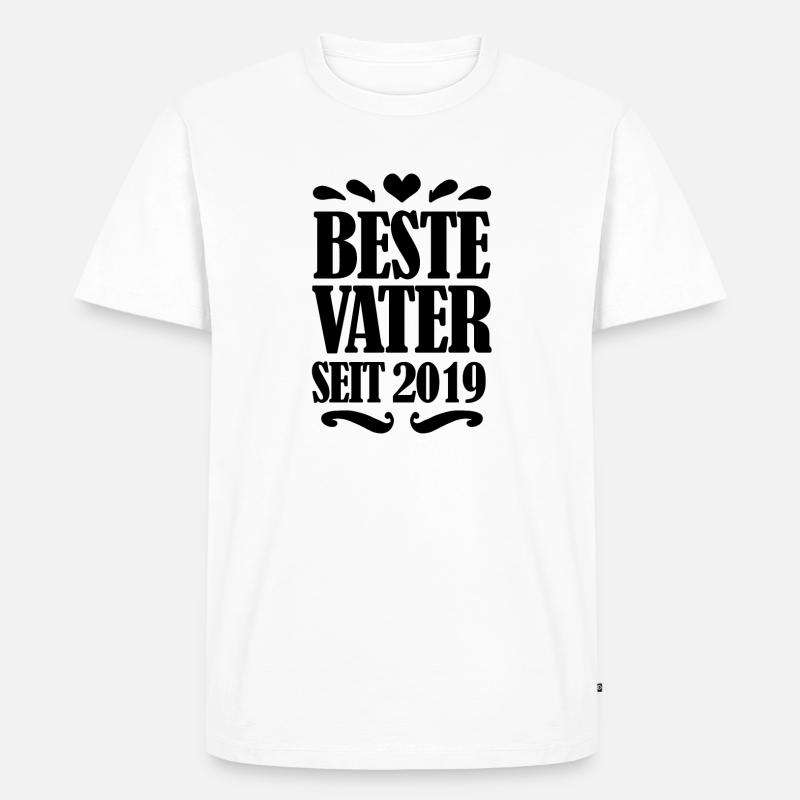 Bester Vater seit 2019 - Männer Premium Bio T-Shirt - Weiß