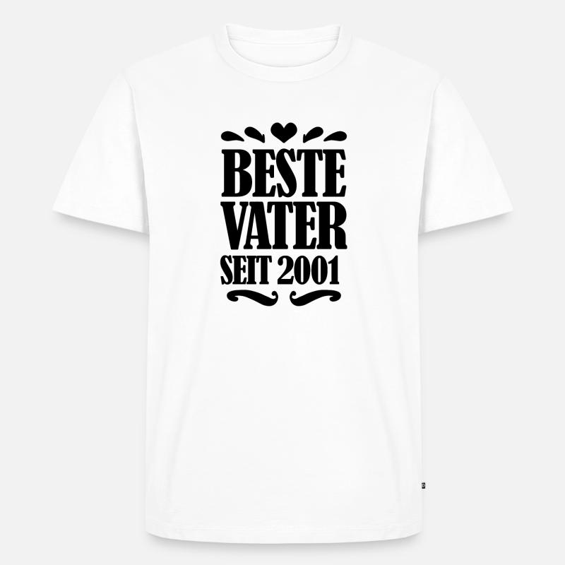 Bester Vater seit 2001 - Männer Premium Bio T-Shirt - Weiß
