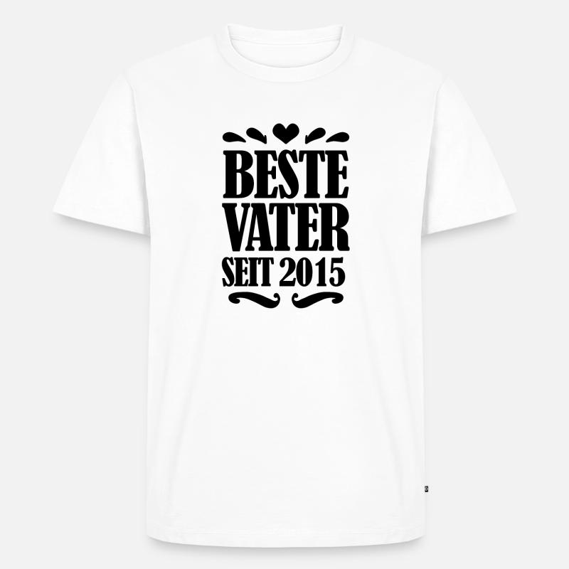 Bester Vater seit 2015 - Männer Premium Bio T-Shirt - Weiß
