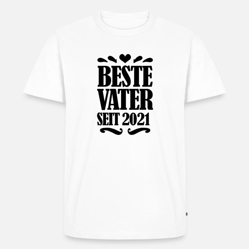 Bester Vater seit 2021 - Männer Premium Bio T-Shirt - Weiß