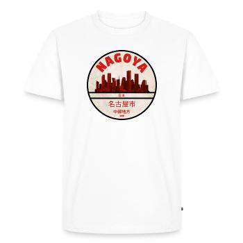 Insigne vintage de la Skyline de Nagoya - T-shirt Premium bio Homme - blanc - Devant - Nico (187cm)