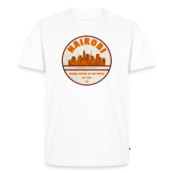 Emblème de la ville Safari de Nairobi - T-shirt Premium bio Homme - blanc - Devant - Nico (187cm)