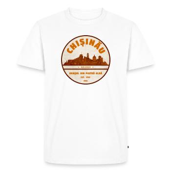 Logo de la ville vintage de Chișinău Vltava - T-shirt Premium bio Homme - blanc - Devant - Nico (187cm)