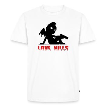 Love Kills 2 - Men's Premium Organic T-Shirt - white - Front - Nico (187cm)