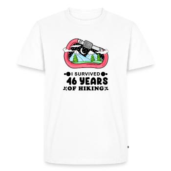 Mountain Wanderer 46th birthday 46 years old gift - Men's Premium Organic T-Shirt - white - Front - Nico (187cm)
