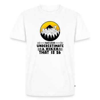26e anniversaire Mountains Mountain Summit - 26 ans - T-shirt Premium bio Homme - blanc - Devant - Nico (187cm)