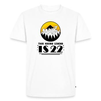22e anniversaire montagne 22 ans randonnée en montagne - T-shirt Premium bio Homme - blanc - Devant - Nico (187cm)