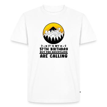 57th birthday mountains mountain summit - 57 years old - Men's Premium Organic T-Shirt - white - Front - Nico (187cm)