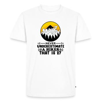 27e anniversaire Mountains Mountain Summit - 27 ans - T-shirt Premium bio Homme - blanc - Devant - Nico (187cm)