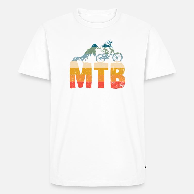 MTB Summit Gradient Fahrer - Männer Premium Bio T-Shirt - Weiß