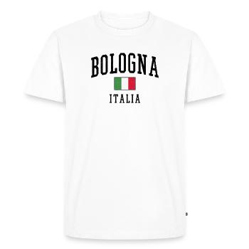 Bologne - Italie Drapeau - T-shirt Premium bio Homme - blanc - Devant - Nico (187cm)