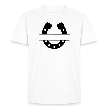 Signification du bonheur en fer à cheval - T-shirt Premium bio Homme - blanc - Devant - Nico (187cm)
