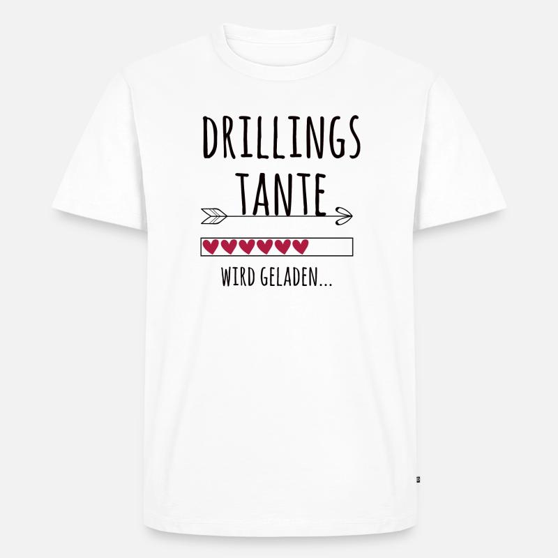 werdende Drillingstante Schwangerschaft Drillinge - Männer Premium Bio T-Shirt - Weiß